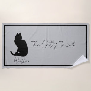 La serviette de chats gris