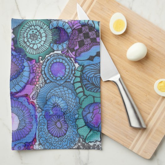 La serviette de cuisine Blues (Quart Plié)