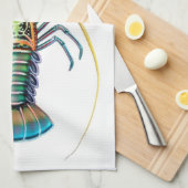 La serviette de cuisine peinte de langouste (Quart Plié)