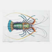 La serviette de cuisine peinte de langouste (Horizontal)