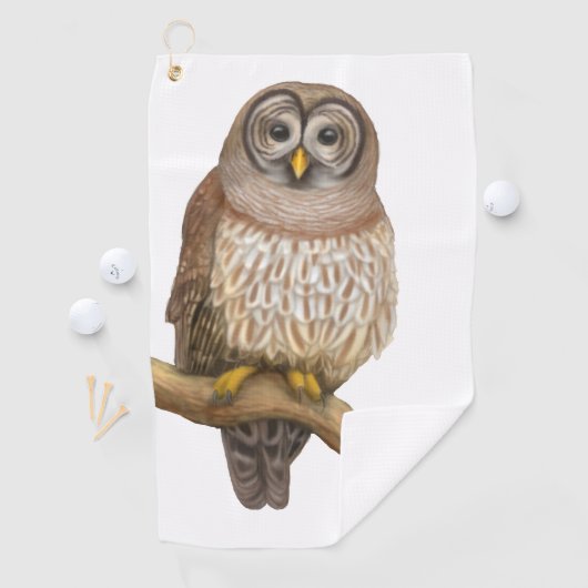 La serviette de golf de hibou barré (En situation)