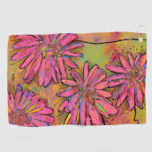 La serviette de golf Pink Daisy (Horizontal)