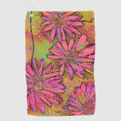 La serviette de golf Pink Daisy (Devant)