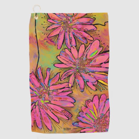 La serviette de golf Pink Daisy (Devant)