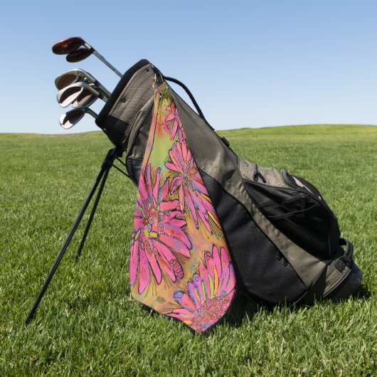 La serviette de golf Pink Daisy (Vert)