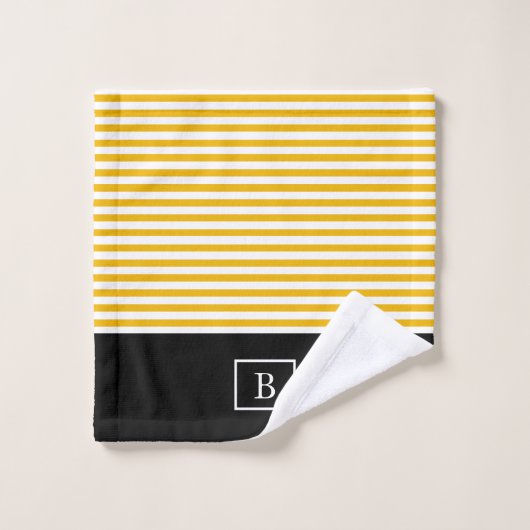 La serviette de rayure de monogramme a placé - la (Gant de toilette)