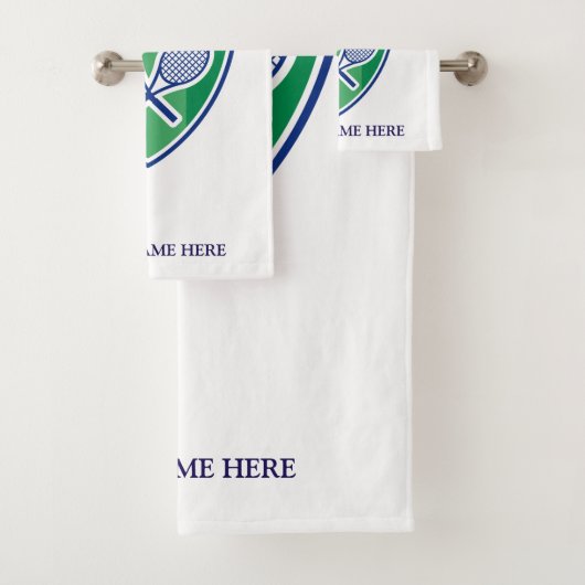 La serviette élégante de logo de tennis a placé (En situation)