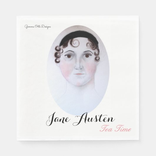 La serviette en papier à thé Jane Austen. (Devant)