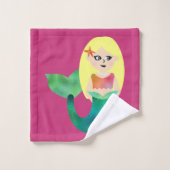 La sirène blonde personnalisée d'aluminium de Faux (Gant de toilette)