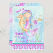 La sirène des invitations d'anniversaire de deux a (Devant / Derrière)