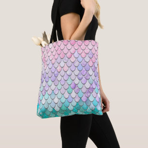 La sirène en pastel mesure le sac fourre-tout