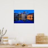 La skyline de La Haye à l'heure bleue affiche (Cuisine)
