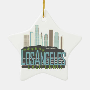 LA Skyline Keramisch Ornament