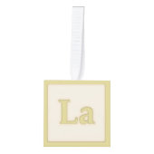 "La" Solfeggio Musical Baby Blocks Yellow Kubus Ornament (Voorkant)
