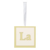"La" Solfeggio Musical Baby Blocks Yellow Kubus Ornament (Rechts)