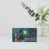 La sorcière d'Halloween dans le Carte de visite fo (Debout devant)