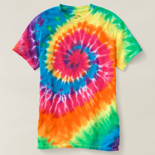 T-shirt teint spirale pour homme, Tourbillon arc-en-ciel