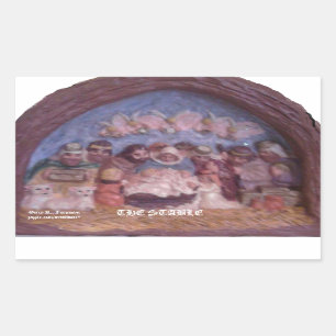 "LA STABLE DE NOËL" RECTANGULAIRE STICKER