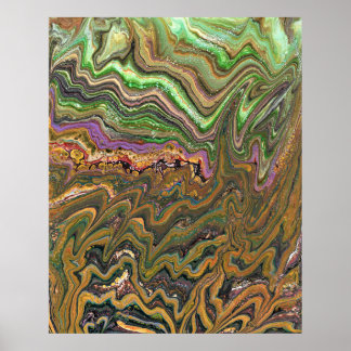 La Strada 1 Wild Green Gold Impression Abstraite