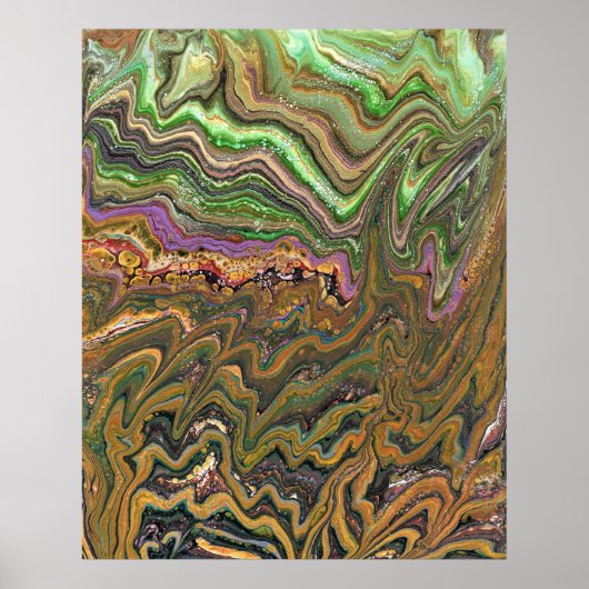 La Strada 1 Wild Green Gold Impression Abstraite (Devant)