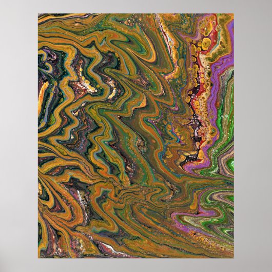 La Strada 2 Green Gold Poster Art Abstrait Imprime (Devant)