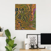 La Strada 2 Groen Goud Abstract Poster Art Print (Thuiskantoor)
