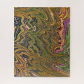 La Strada 2 groene en gouden Abstracte puzzel Legpuzzel (Verticaal)