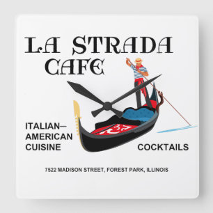 La Strada Cafe, Bospark, IL Vierkante Klok