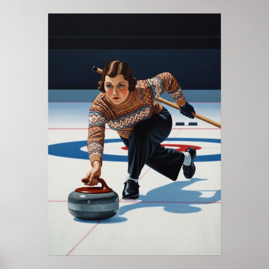 LA STRATÈGE DU CURLING (De krullende strateeg) Poster (Voorkant)