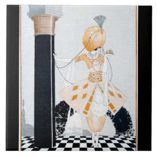 La Sultane -  modieuze Art Deco Lady Tegeltje