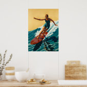 LA SURFEUSE (De Surfer) Poster (Keuken)