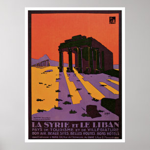 La Syrie et affiche de Vintage voyage de Le Liban