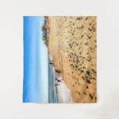 La tapisserie de la scène de la plage d'hiver (Devant)