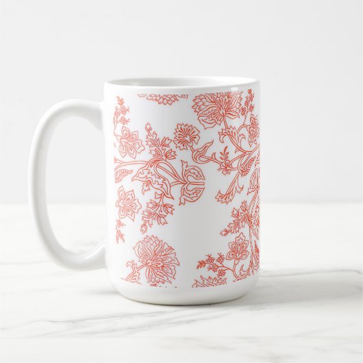 La tasse à café florale toile classique (Gauche)
