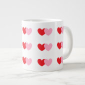 La tasse à café Valentine aux coeurs rose et rouge (Devant droit)