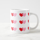 La tasse à café Valentine aux coeurs rose et rouge (Droite)