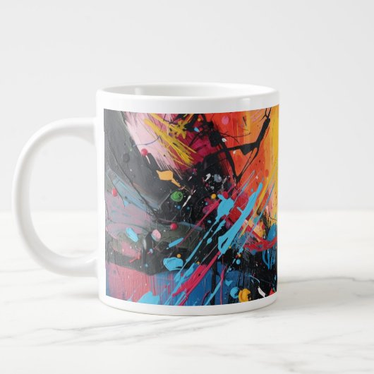 La tasse à design abstrait multicolore (Gauche)
