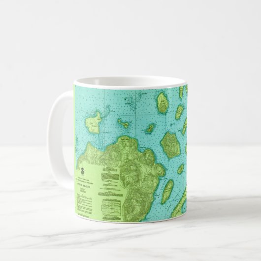 La tasse avec la carte des îles Apostle (Devant gauche)