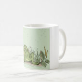 La tasse avec l'image drôle de grenouille verte (Devant droit)