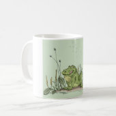 La tasse avec l'image drôle de grenouille verte (Devant gauche)