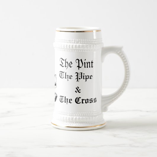 La tasse catholique de Stein de dortoir (blanc/or) (Droite)