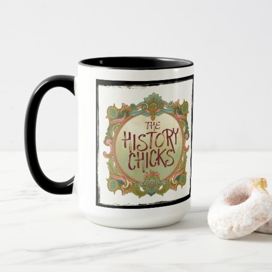 La tasse d'art de Podcast de poussins d'histoire (Avec donut)