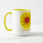 La tasse de café bleue de "cadran solaire" de (Gauche)