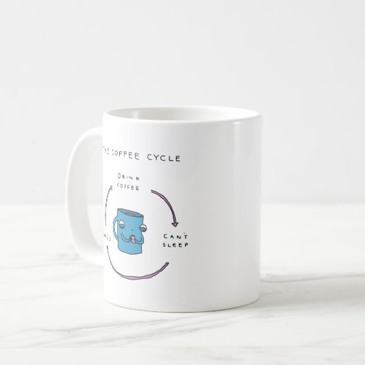 La tasse de café comique drôle du cycle | de café (Devant gauche)