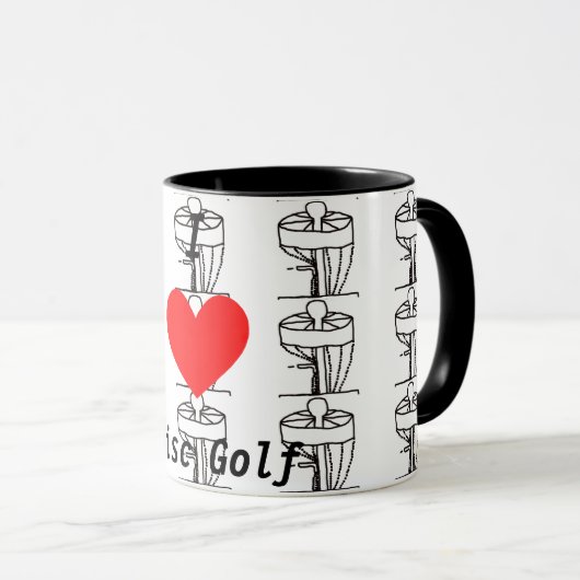La tasse de café de golf de disque de ♥ d'I (Devant droit)