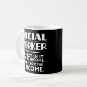 La tasse de café drôle d'assistant social maîtrise (Devant gauche)