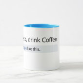 La tasse de café Facebook manie maladroitement (Centre)