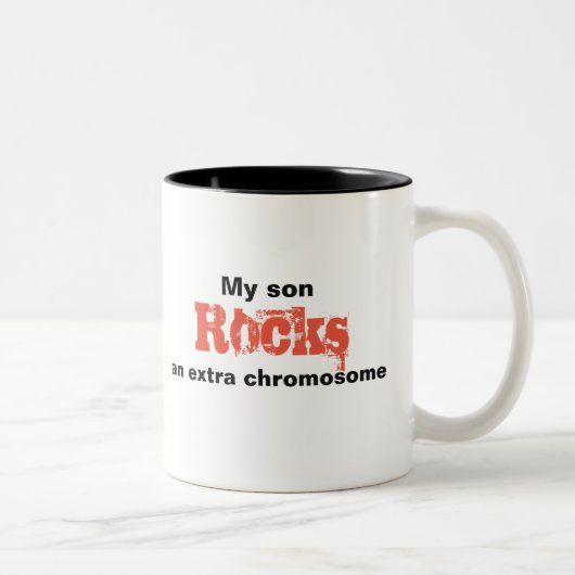 La tasse de café "mon fils bascule un chromosome (Droit)