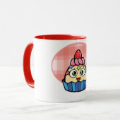 La tasse de deux tons huent le petit gâteau (Devant gauche)