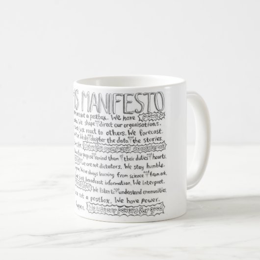 La tasse de manifeste de Comms (Devant droit)